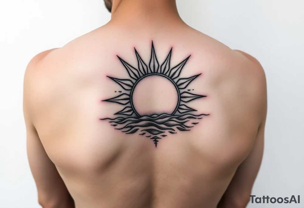 Sun on the water line simple tattoo tattoo idea