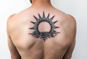 Sun on the water line simple tattoo tattoo idea