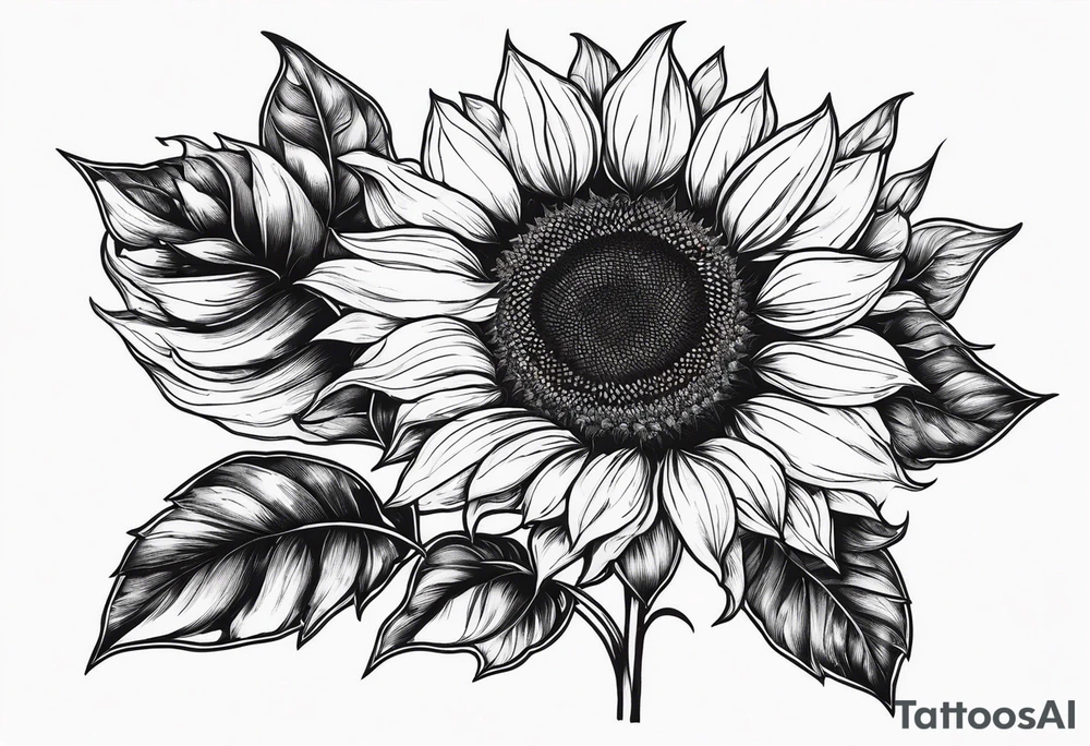 Sunflower corner tattoo idea