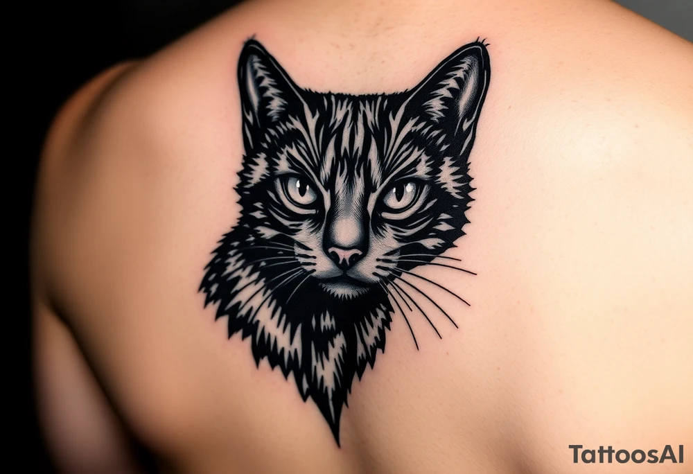 black cat tattoo idea