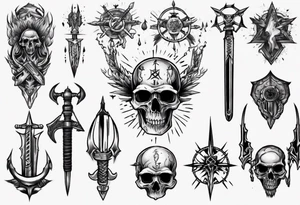 Cold weapons tattoo idea