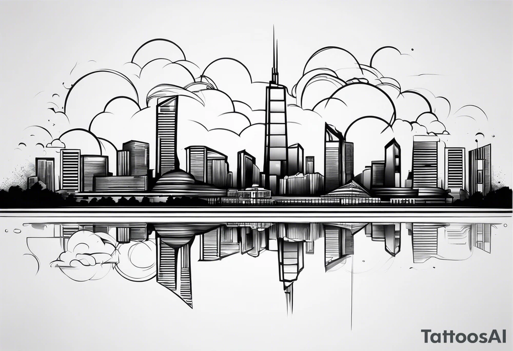 skyline tattoo tattoo idea