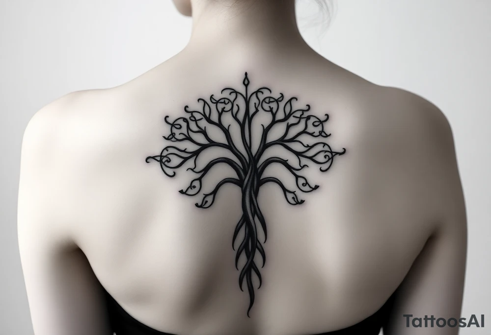 Classic scheme of Sephiroth tree of life tattoo idea
