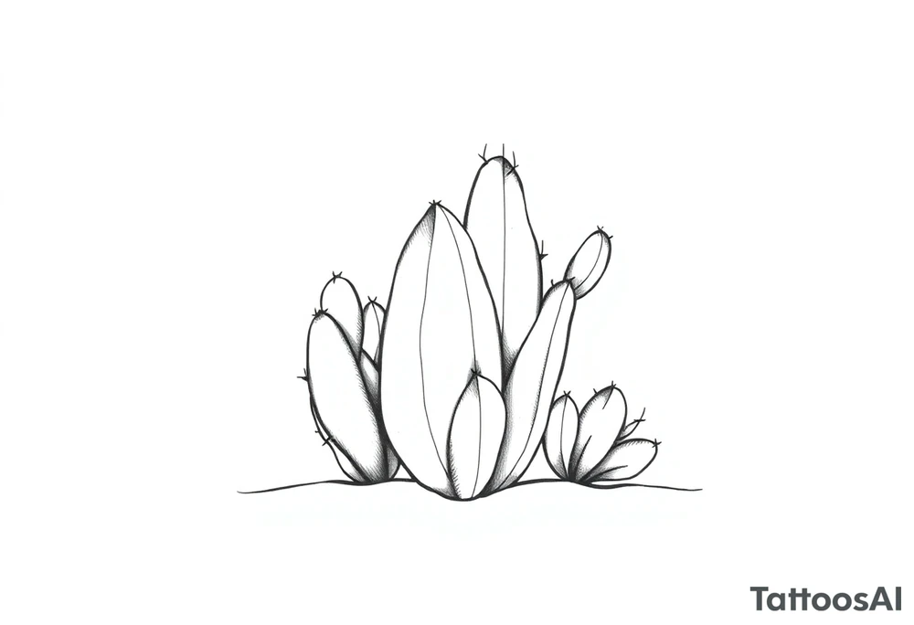 Cute cacti tattoo idea