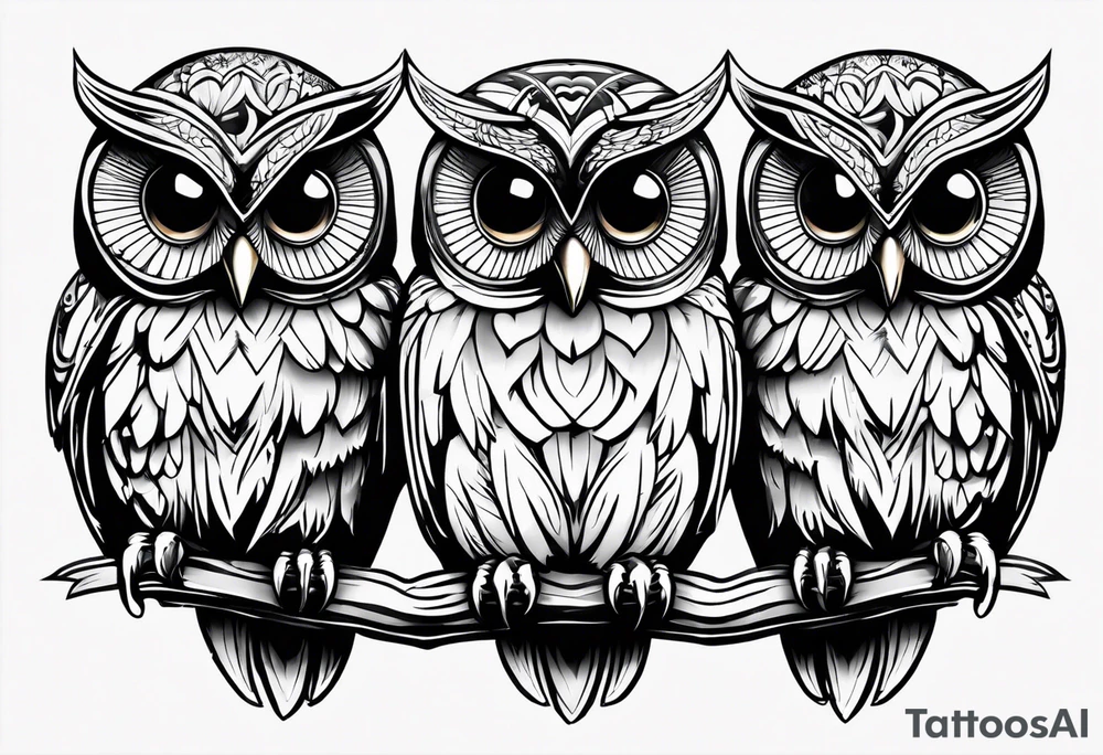 Owls
Hear no evil, see no evil, speak no evil tattoo idea