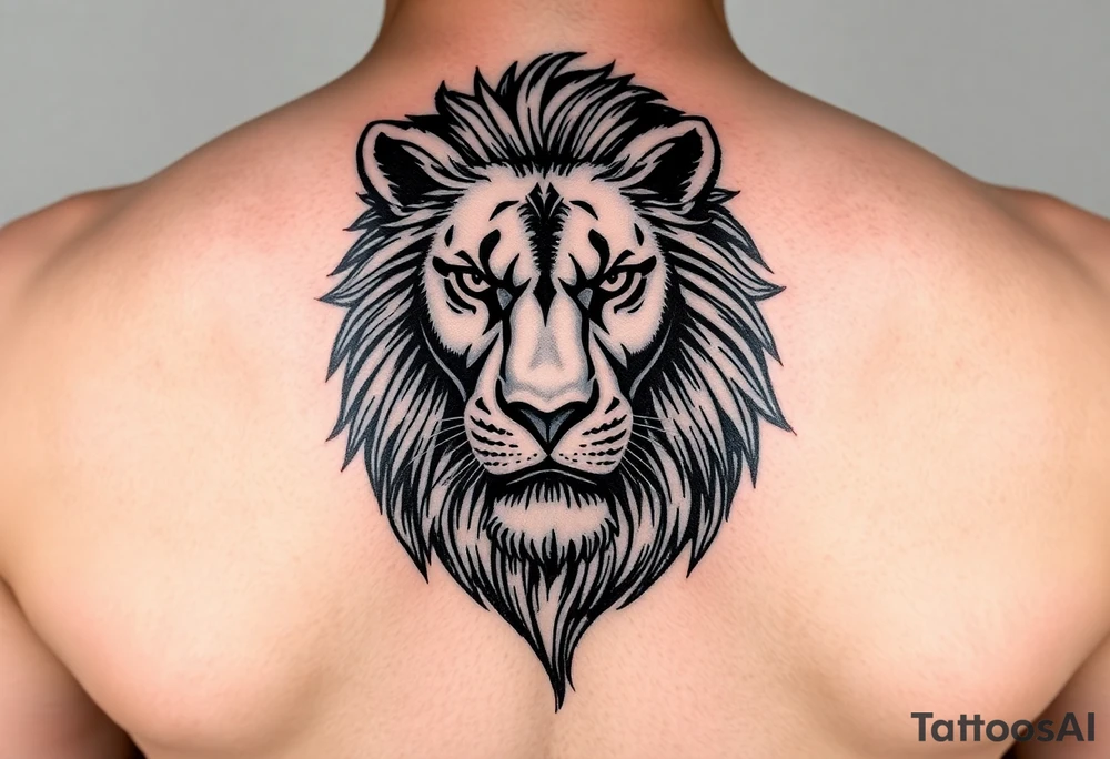 powerful majestic lion representing protection tattoo idea