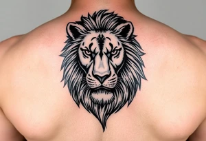 powerful majestic lion representing protection tattoo idea
