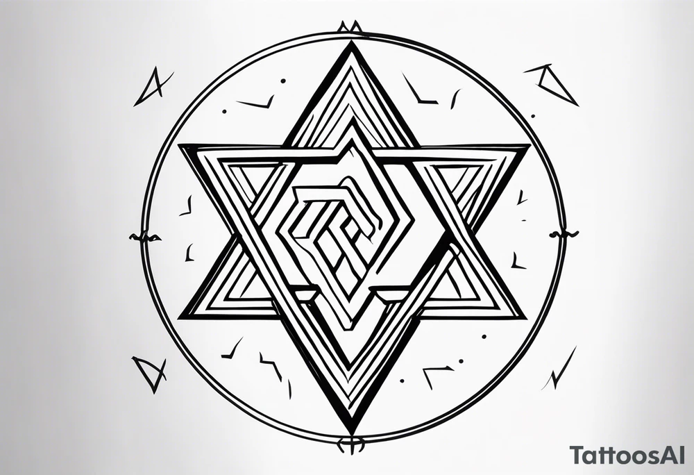 Ancient tetragrammaton to represent God's chosen one with a secret message written in Hebrew from God tattoo idea