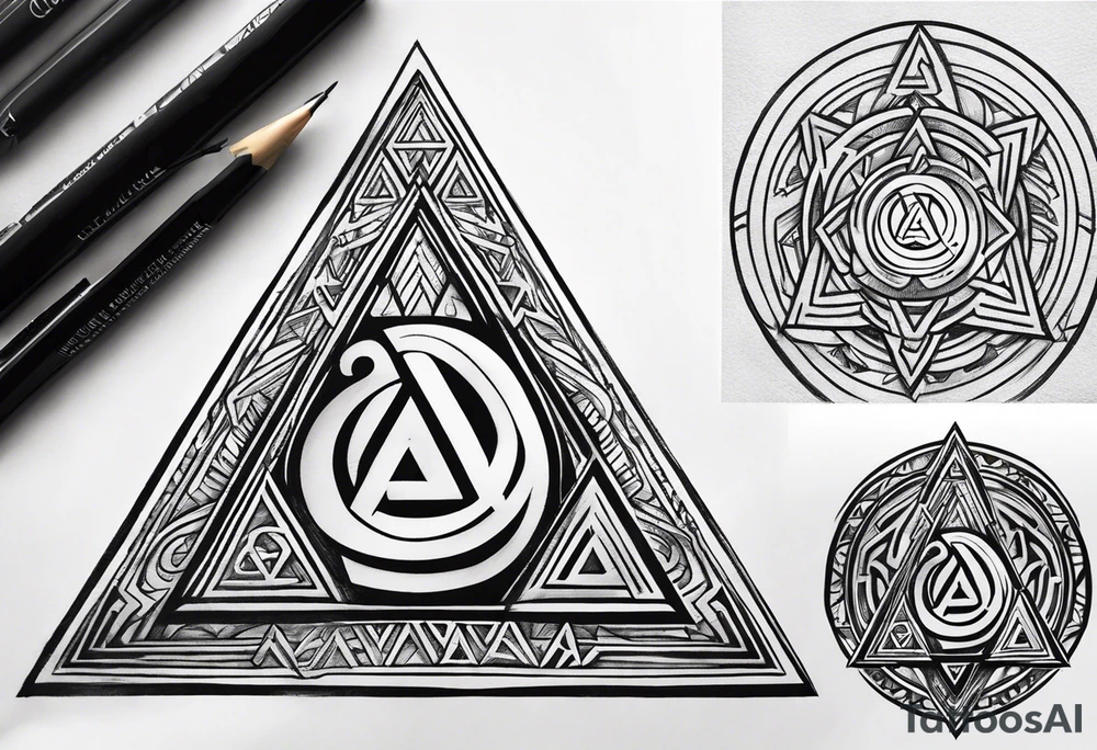 design a valknut tattoo with "om" symbol tattoo idea