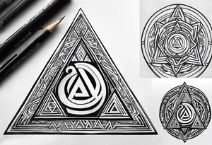 design a valknut tattoo with "om" symbol tattoo idea