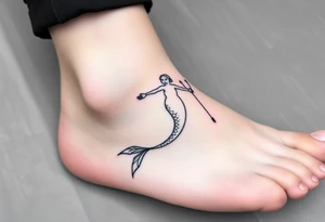 Mermaid with crutches tattoo idea