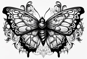 Butterfly with Batman logo tattoo idea