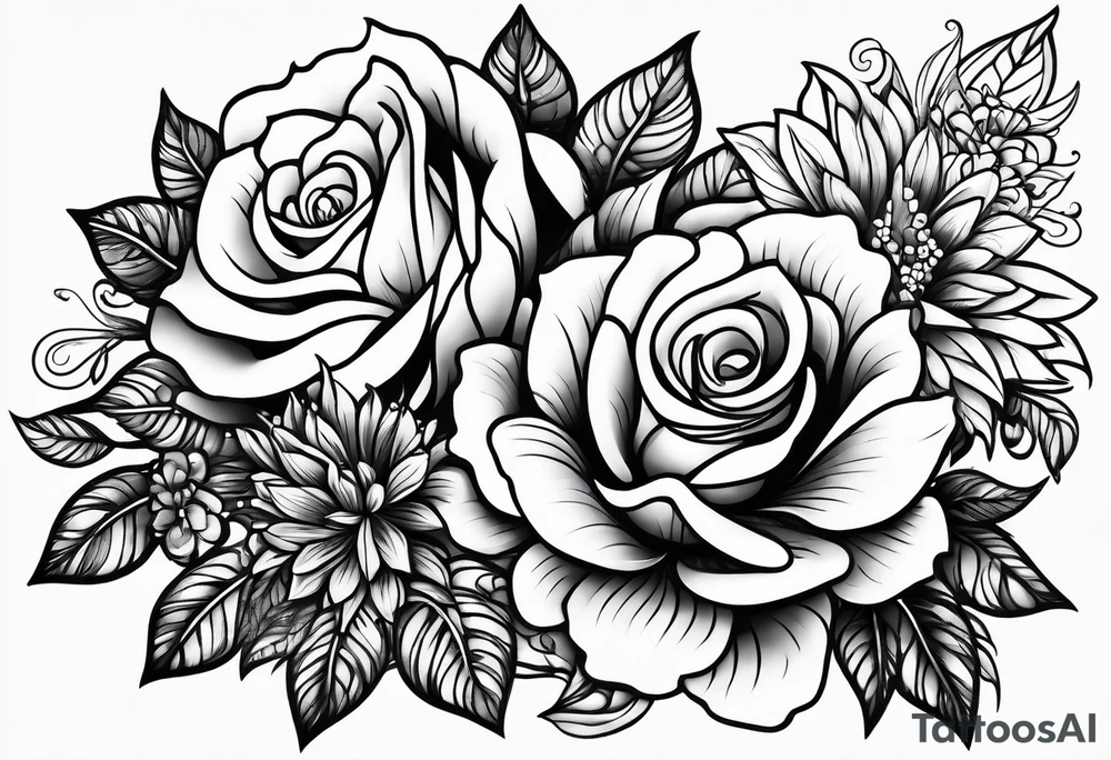 lace flowers tattoo idea