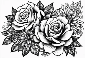 lace flowers tattoo idea