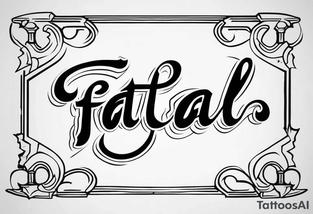 The word “ fatal” in a scary font tattoo idea