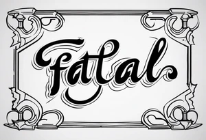The word “ fatal” in a scary font tattoo idea