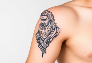 greek god sleeve tattoo idea