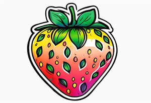 Graffiti Rainbow Strawberry tattoo idea