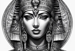 Cleopatra's face semi realism tattoo idea