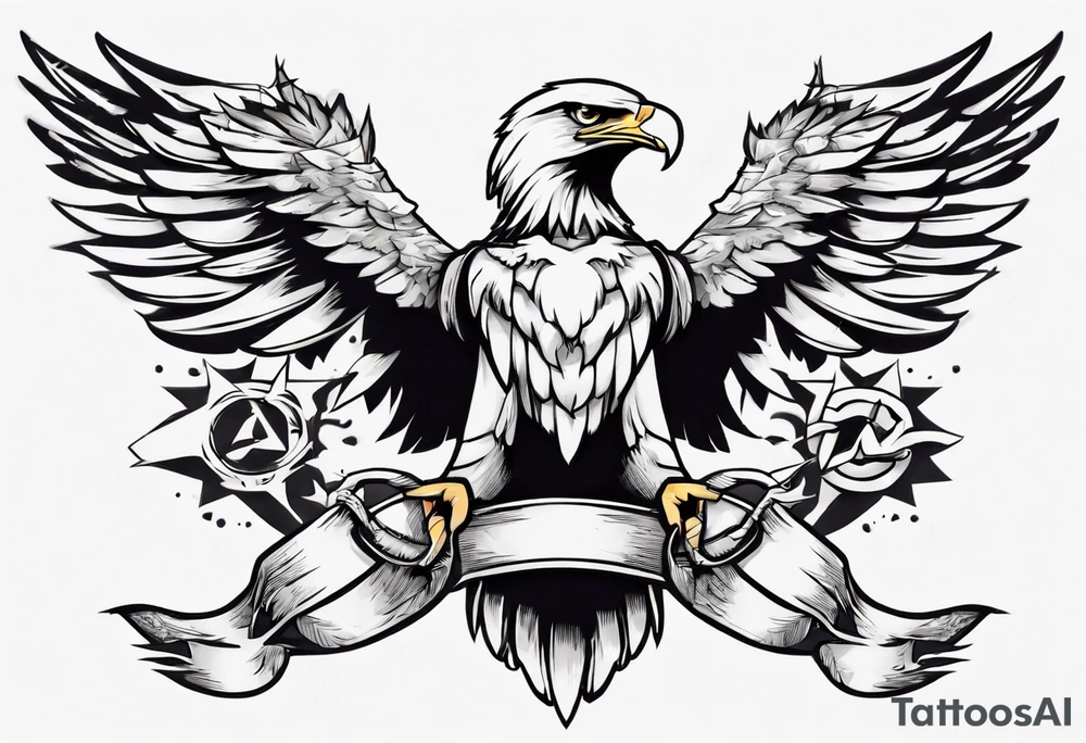 Eagle with a joint in its mouth tattoo idea