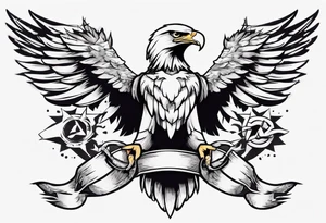 Eagle with a joint in its mouth tattoo idea