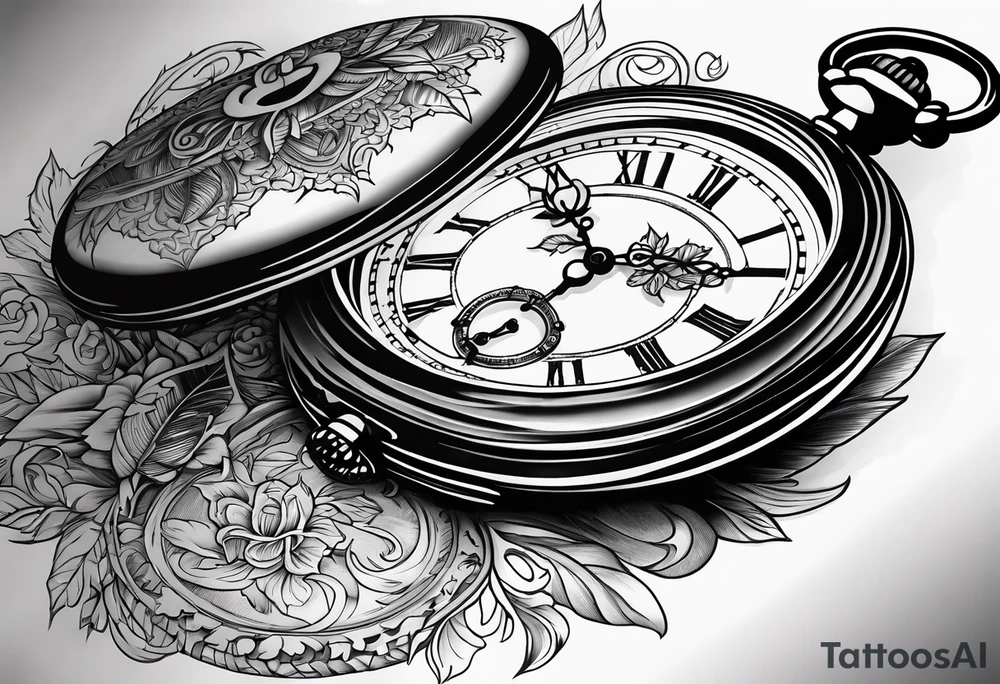 Pocket watch at 9:45 tattoo idea