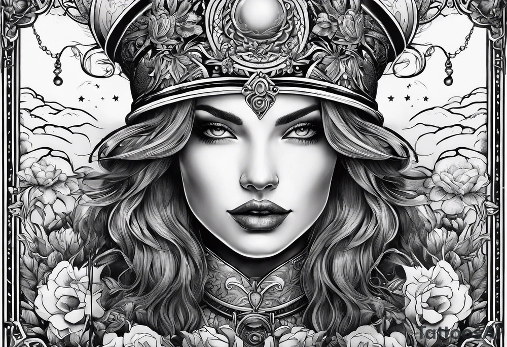 The fool tarot character as a woman tattoo idea