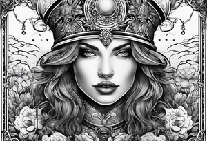 The fool tarot character as a woman tattoo idea