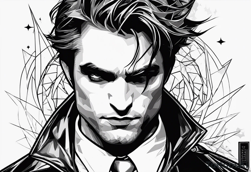 Robert Pattinson batman symbol tattoo idea
