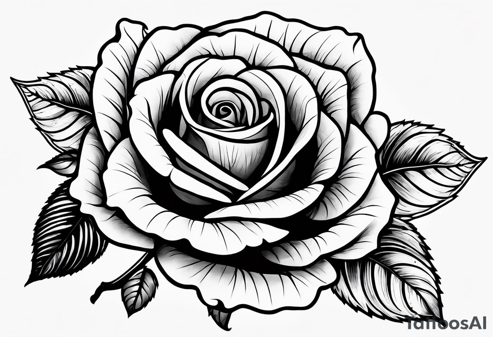 Composition of a rose with a map of the world tattoo idea