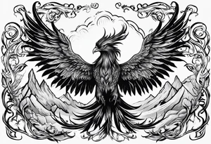 phoenix rising from ashes tattoo idea