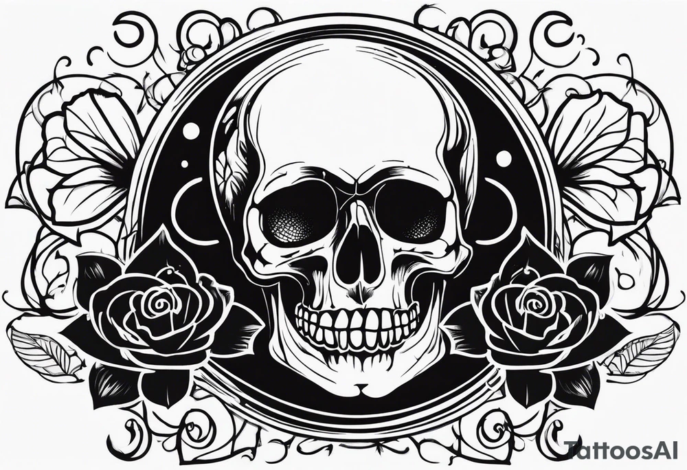 Skull written memento mori sleeve tattoo design tattoo idea