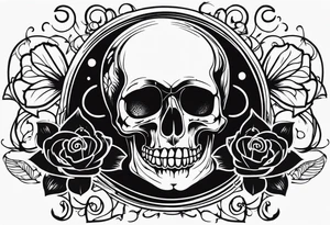 Skull written memento mori sleeve tattoo design tattoo idea