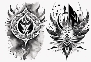 Abstract inner peace for men tattoo idea