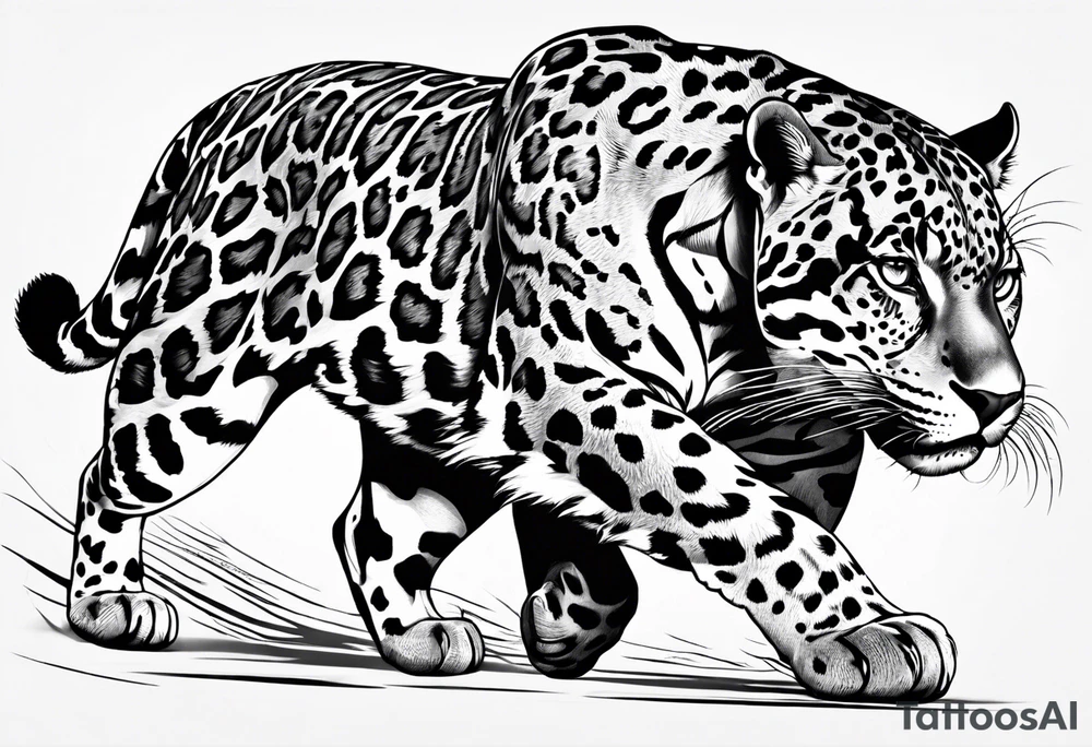 Jaguar running tattoo idea