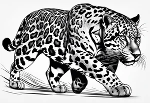 Jaguar running tattoo idea