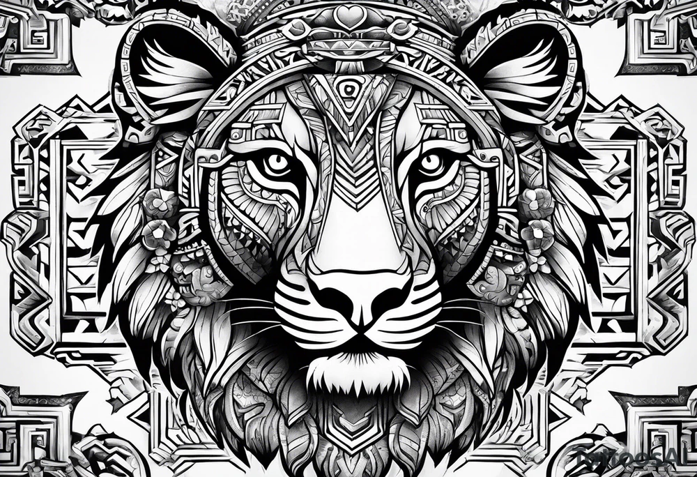 Aztec animal tattoo idea