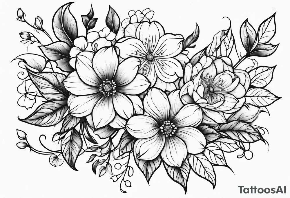 Floral minimalistic vine tattoo idea