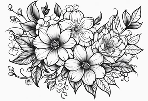 Floral minimalistic vine tattoo idea