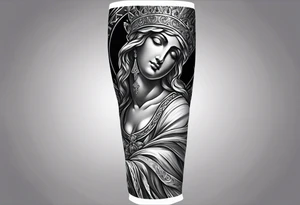 Forearm sleeve that is christian detailed and has saints tattoo idea