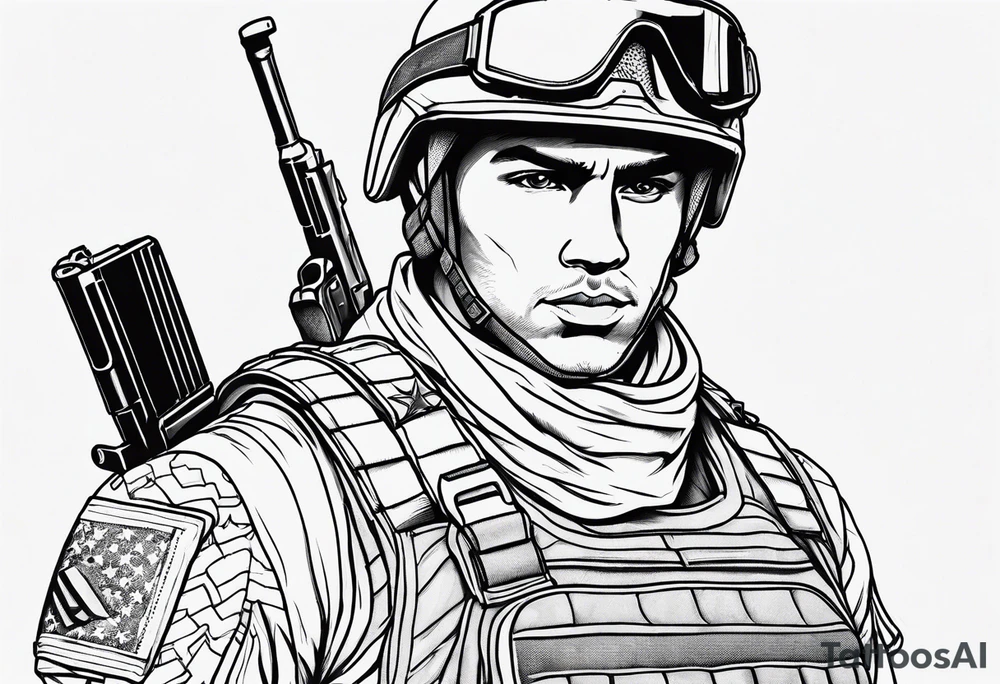 Shadow Soldier outline tattoo idea