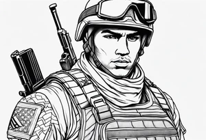 Shadow Soldier outline tattoo idea
