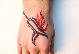 Chili pepper and fire tattoo idea
