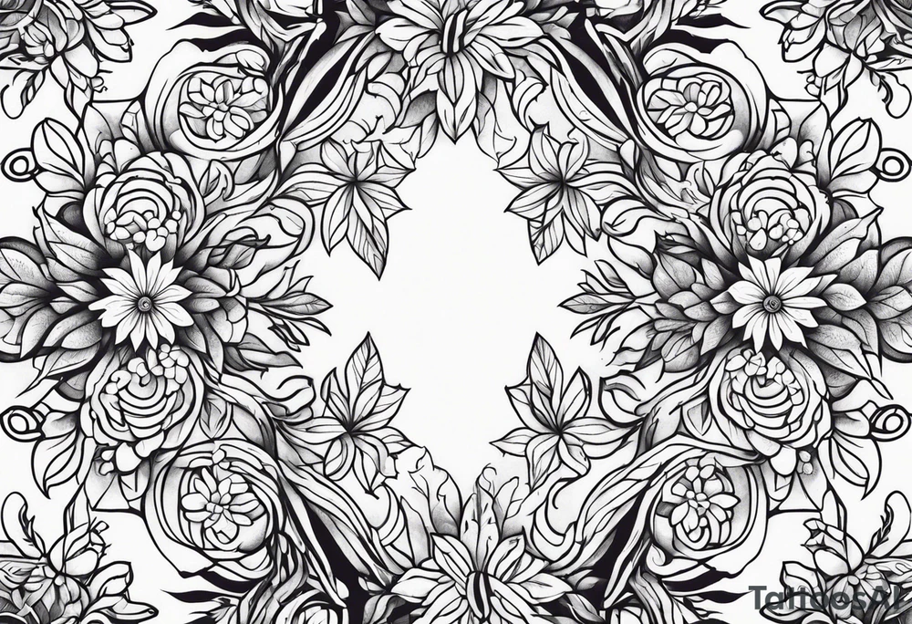 vines of flowers and leaves tattoo idea