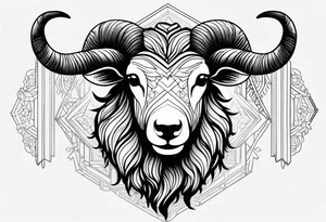 Black sheep with horns and angles for arm tattoo tattoo idea