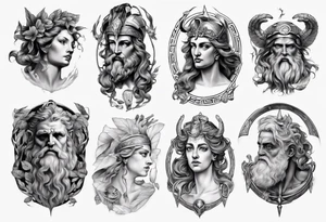 realistic greek mythology tattoo idea