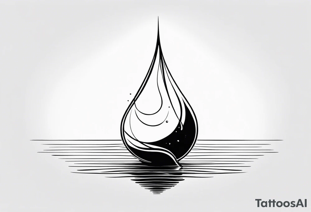 water drop falling into ocean tattoo idea