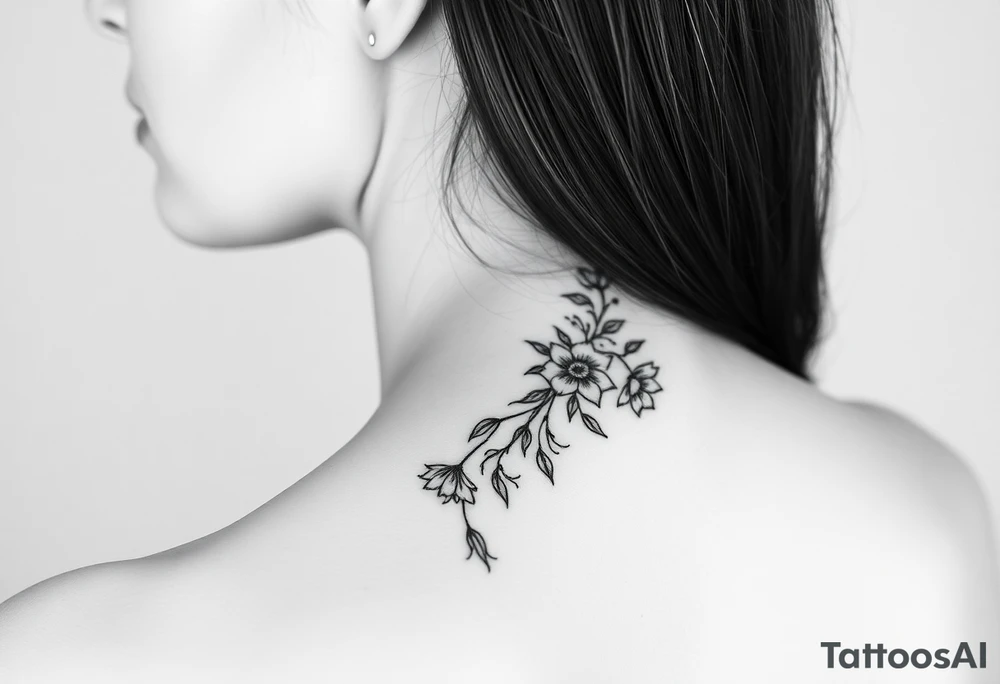 a bunch of flowers going down spine tattoo tattoo idea