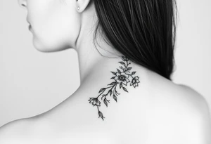 a bunch of flowers going down spine tattoo tattoo idea