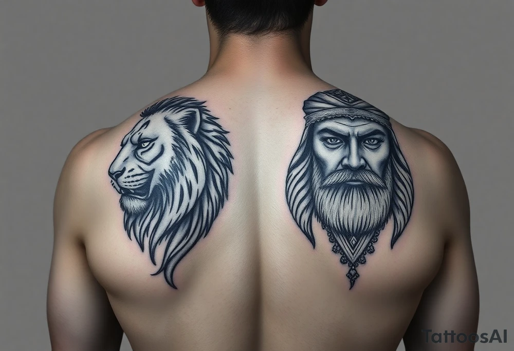 first off all can u get me a picture of imam ali and a lion on on one side and imam ali on the other side make sure u get the pictures from google tattoo idea